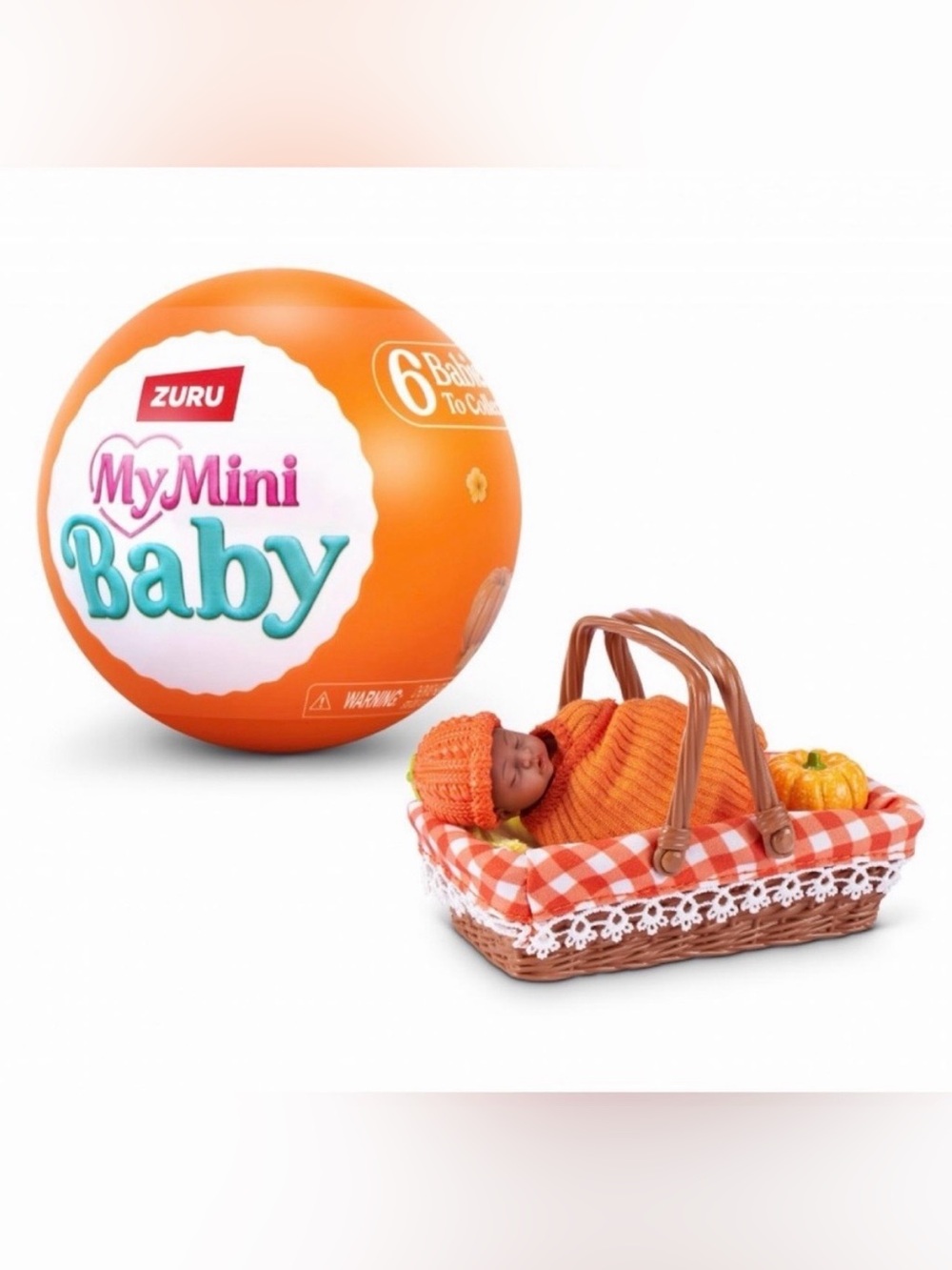 ZURU My Mini Baby Pumpkin Patch Baby in Picnic Basket – Series 1